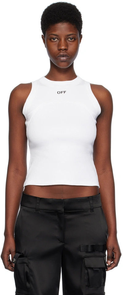 Shop Off-white White 'off' Stamp Tank Top In White Black