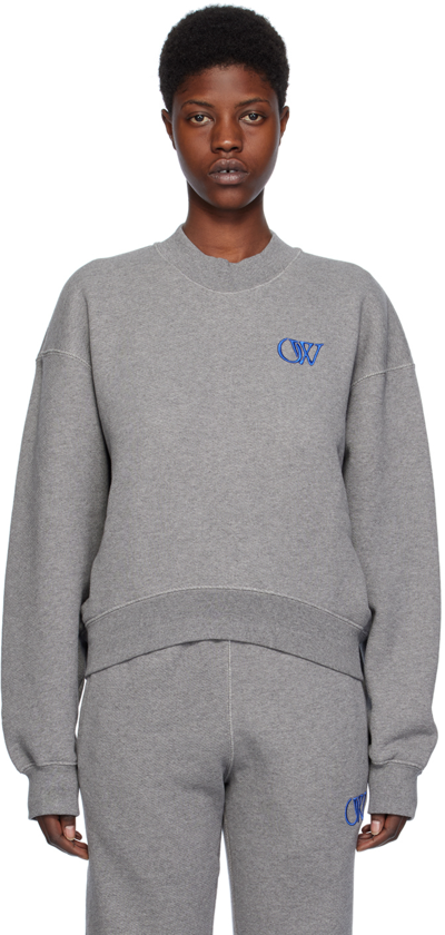 Shop Off-white Gray Ow Over Sweatshirt In Melange Grey Nautica