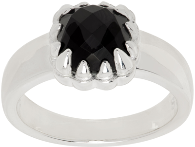 Shop Stolen Girlfriends Club Silver Baby Claw Ring In Sterl Silver925 Onyx