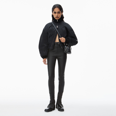 Shop Alexander Wang Lambskin Tailored Legging With Leather Belt In Black