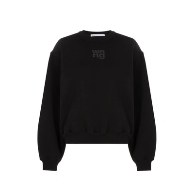 Shop Alexander Wang Cotton-blend Sweatshirt In Black