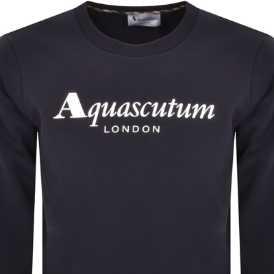 Shop Aquascutum London Logo Sweatshirt Navy