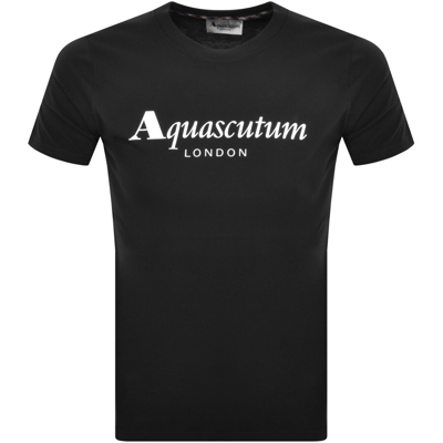 Shop Aquascutum Logo T Shirt Black