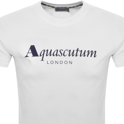 Shop Aquascutum Logo T Shirt White