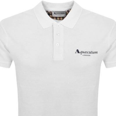 Shop Aquascutum Logo Polo T Shirt White