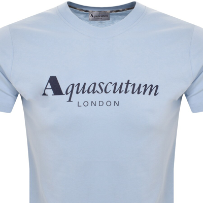 Shop Aquascutum Logo T Shirt Blue
