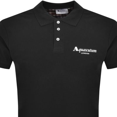 Shop Aquascutum Logo Polo T Shirt Black