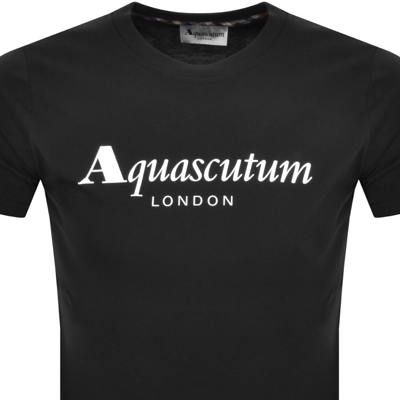 Shop Aquascutum Logo T Shirt Black