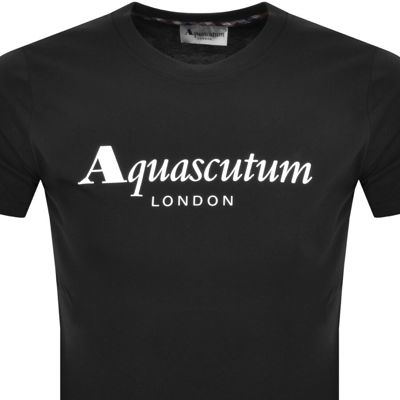 Aquascutum Logo T Shirt Black In Black
