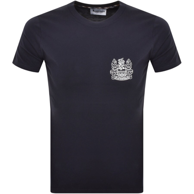Aquascutum Logo T Shirt Navy In Navy