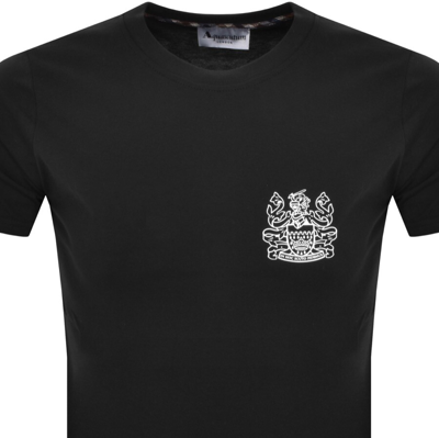 Aquascutum Logo T Shirt Black In Black