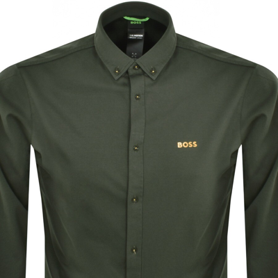 Shop Boss Athleisure Boss B Motion L Long Sleeved Shirt Green