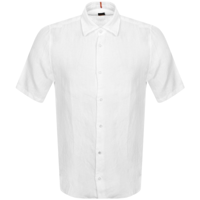 Shop Boss Casual Boss Rash 2 Short Sleeved Shirt White