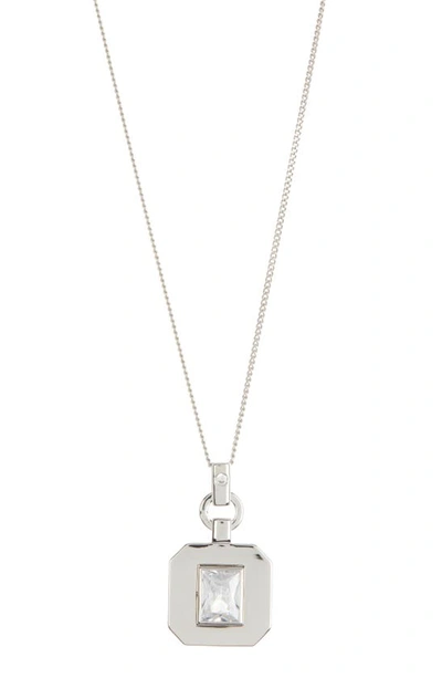Shop Nordstrom Cubic Zirconia Pendant Necklace In Clear- Silver