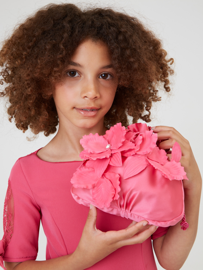 Monnalisa Satin Handbag In Fuchsia
