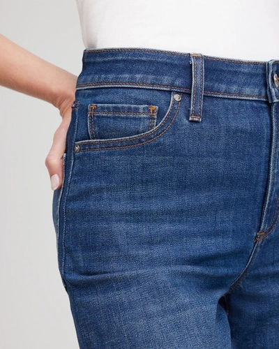 Shop Chico's High Rise Wide Leg Jeans In Medium Wash Denim Size 14p |  In Violet Bloom Indigo