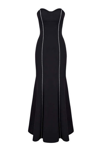 Shop Lily Was Here Evening Dress With Pearls In Black