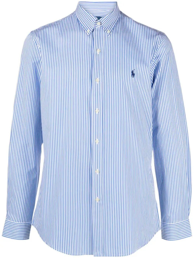 Shop Polo Ralph Lauren Striped Shirt In Blue
