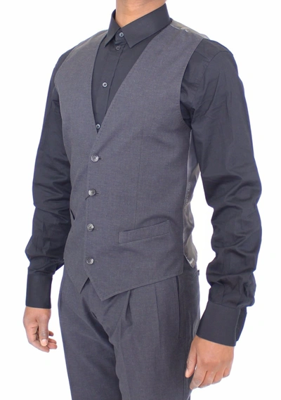 Shop Dolce & Gabbana Elegant Gray Italian Dress Men's Vest