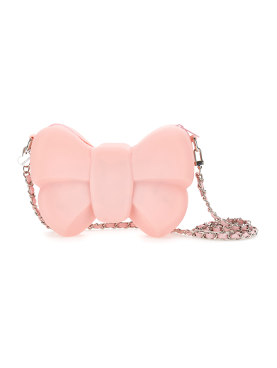 Shop Monnalisa Pvc Bag With Bow In Rosa Fairy Tale