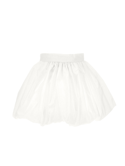 Monnalisa Puffball Taffeta Skirt In Cream
