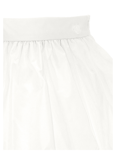 Monnalisa Puffball Taffeta Skirt In Cream