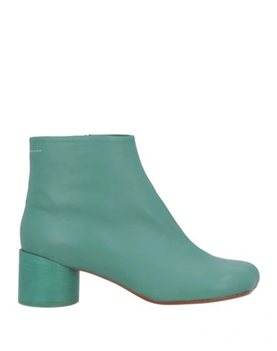 Shop Mm6 Maison Margiela Woman Ankle Boots Sage Green Size 5 Soft Leather