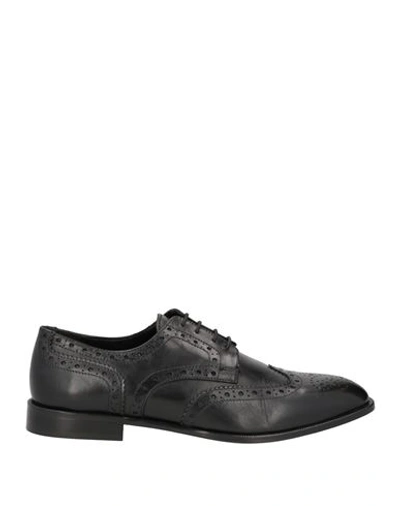 Shop Baldinini Man Lace-up Shoes Black Size 7 Calfskin