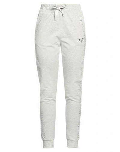 Shop Armani Exchange Woman Pants Light Grey Size L Polyester, Cotton, Elastane