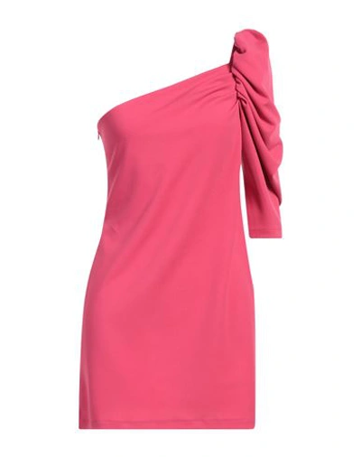 Shop Le Streghe Woman Mini Dress Fuchsia Size M Polyester, Elastic Fibres, Polyamide In Pink