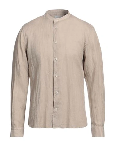 Shop Mastricamiciai Man Shirt Sand Size 16 ½ Linen In Beige