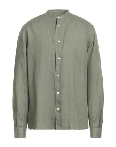 Shop Mastricamiciai Man Shirt Military Green Size 17 Linen