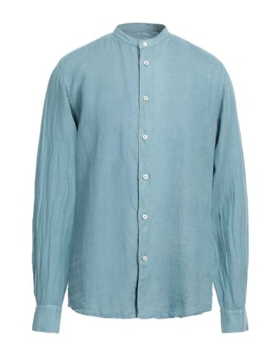 Shop Mastricamiciai Man Shirt Pastel Blue Size 15 ½ Linen