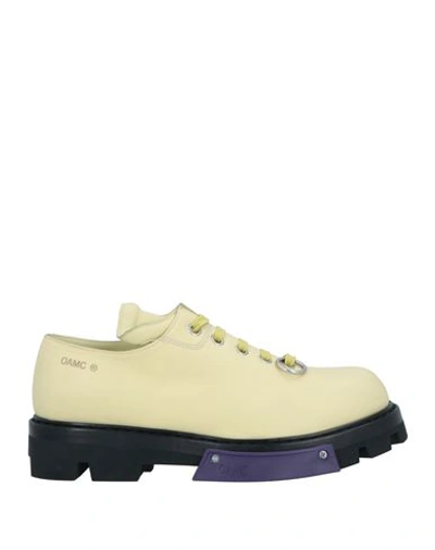 Shop Oamc Man Lace-up Shoes Light Yellow Size 10 Leather