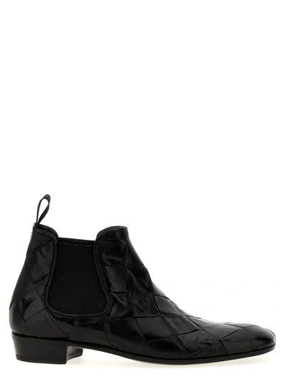 Shop Lidfort Braided Leather Ankle Boots Boots, Ankle Boots In Black