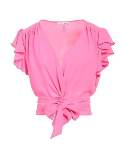 Shop Relish Woman Top Fuchsia Size L Polyester In Pink