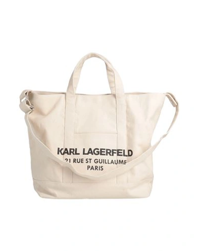 Shop Karl Lagerfeld Woman Handbag Ivory Size - Organic Cotton, Cotton In White
