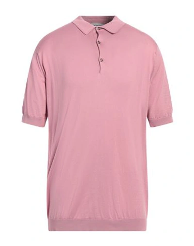 Shop John Smedley Man Sweater Pastel Pink Size Xxl Cotton