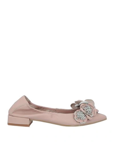 Shop Daniele Ancarani Woman Ballet Flats Blush Size 7.5 Leather In Pink