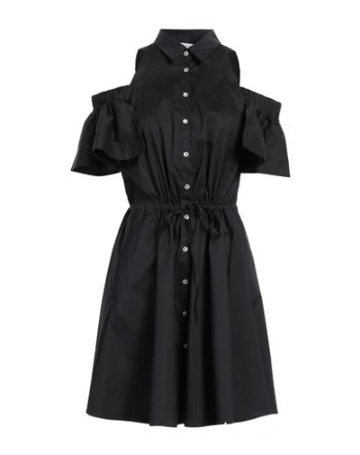 Shop I Blues Woman Mini Dress Black Size 10 Cotton, Polyamide, Elastane