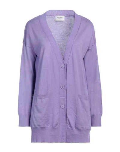 Shop Snobby Sheep Woman Cardigan Lilac Size 14 Silk, Cashmere In Purple