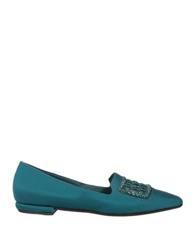Shop Rodo Woman Loafers Deep Jade Size 7 Textile Fibers In Green