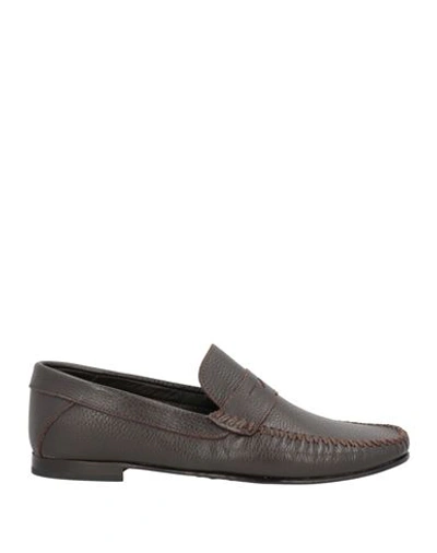 Shop Baldinini Man Loafers Dark Brown Size 9 Leather