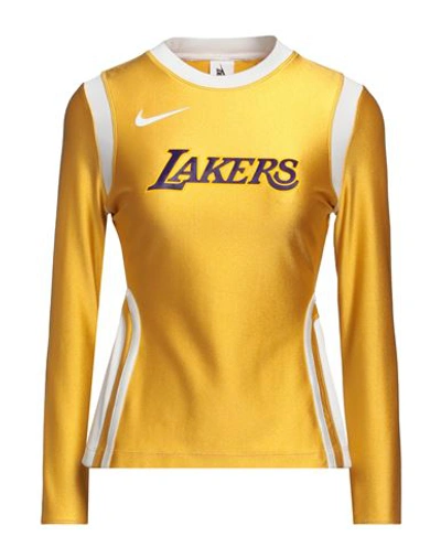 Shop Nike Woman T-shirt Yellow Size M Nylon, Elastane