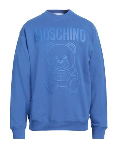 Moschino Man Sweatshirt Blue Size 44 Organic Cotton | ModeSens