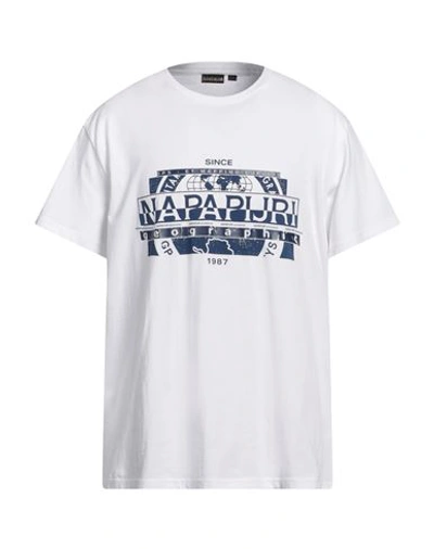 Shop Napapijri Man T-shirt White Size Xxl Cotton