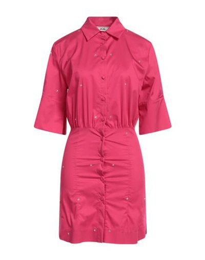 Shop Jijil Woman Mini Dress Fuchsia Size 8 Cotton, Polyamide, Elastane In Pink