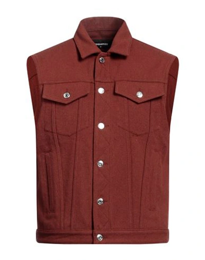 Shop Dsquared2 Man Jacket Dark Brown Size M Wool, Polyamide