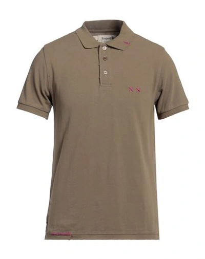 Shop Project E Man Polo Shirt Military Green Size L Cotton