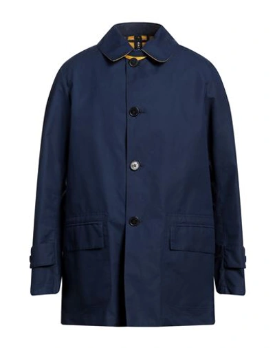 Shop Mackintosh Man Overcoat & Trench Coat Navy Blue Size L Cotton